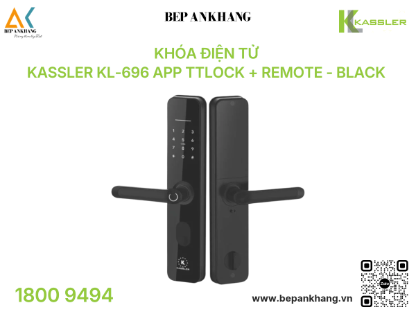 Khóa điện tử Kassler KL-696 App TTlock + Remote - Black 